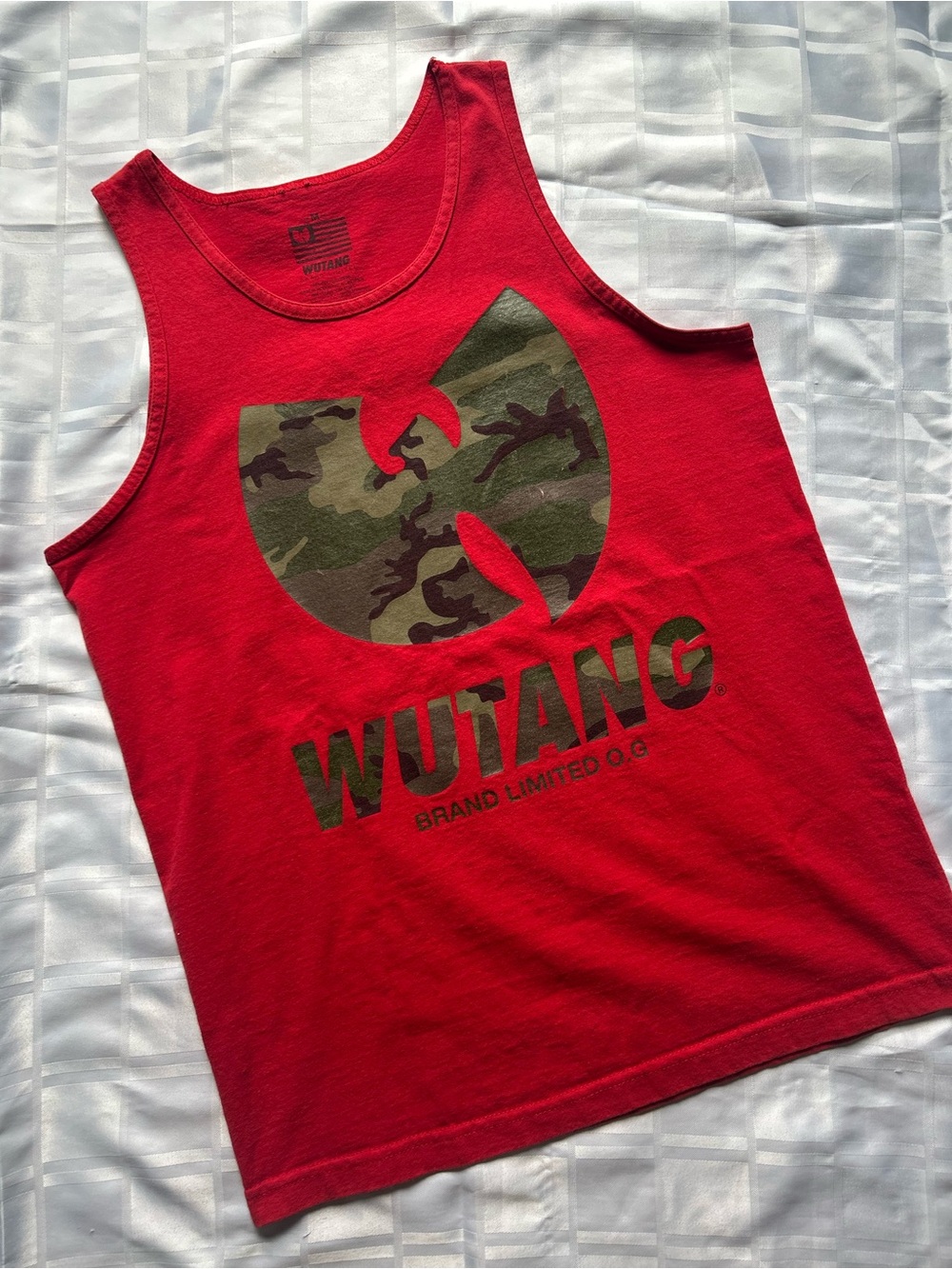 Wutang Red with Camo Print Sleeveless Top